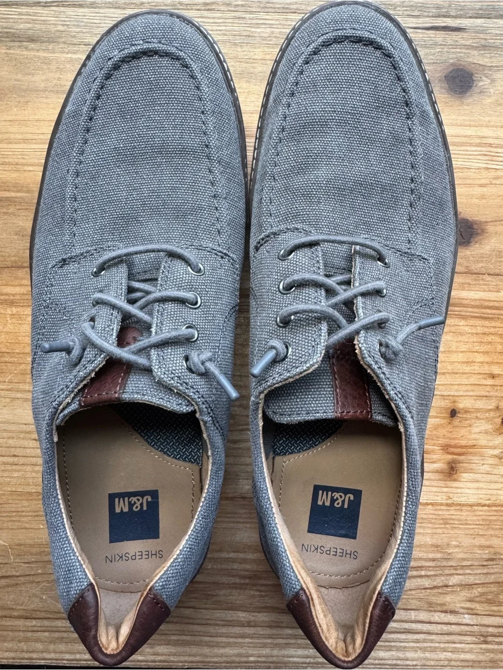 Johnston & Murphy Men’s Canvas Sheepskin Shoes 10